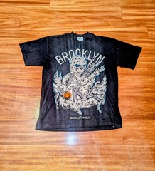 Warren Lotas Brooklyn Nets Finest Brewing Skull Tee size Large Big Graphic