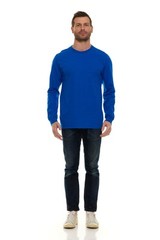 BILLIONHATS Mens Long Sleeve Colorful T-Shirts , Crew Neck Bulk Tees for Men