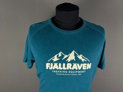 Fjallraven Trekking Equipment Shirt Mens XXL 2XL Mountain Graphic Tee Green Crew