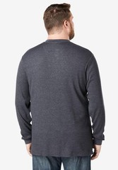 KingSize Men’s Big & Tall Waffle-Knit Thermal Henley Tee – Big – 7XL, Heather…