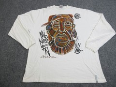Miskeen Originals Hand Painted Shirt Mens 2XL White Graphic Streetwear Hip Hop