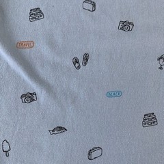 Steel & Jelly Mens XL Light Blue Travel Graphic Short Sleeve Crew Neck Tee *Flaw