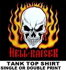 HELL RAISER OLD SCHOOL HOT RAT ROD OUTLAW CAR CLUB BIKER SKULL TANK TOP SHIRT 48