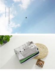 Men’s Linen Short Sleeve T-Shirt Pure Color Breathable Casual Shirt Lightweight