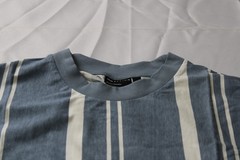 ASOS DESIGN Men’s Oversized Vertical Stripe Crew T-shirt MS7 Blue Size XL NWT