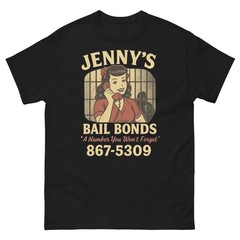 Jenny’s Bail Bonds 867-5309 Vintage Graphic Tee 5xl, 4xl, 3xl, 2xl, XL, L, M, S