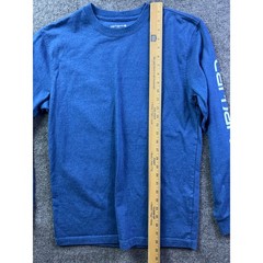 Carhartt Long Sleeve T-Shirt Mens Small Blue Graphic Logo Loose Fit TK0231-M