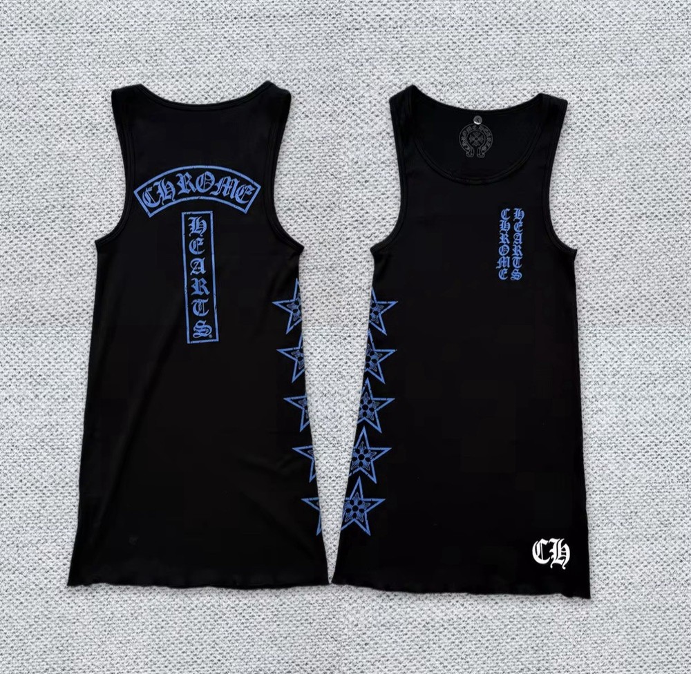 Chrome Punk Style Ribbed Tank Top Men/women