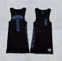 Chrome Punk Style Ribbed Tank Top Men/women