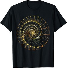 Fibonacci Spiral Ratio Math Mathematician Sacred Geometry T-Shirt
