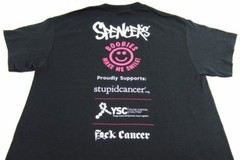 Mens NEW Keep Calm And Fight Cancer Black Short Sleeve T-Shirt Size Large
