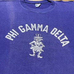 Vintage 50s Phi Gamma Delta Fraternity Single Stitch Champion T-Shirt – Large