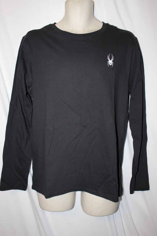 mens spyder LS t-shirt M nwt double side graphics black