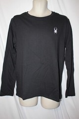 mens spyder LS t-shirt M nwt double side graphics black