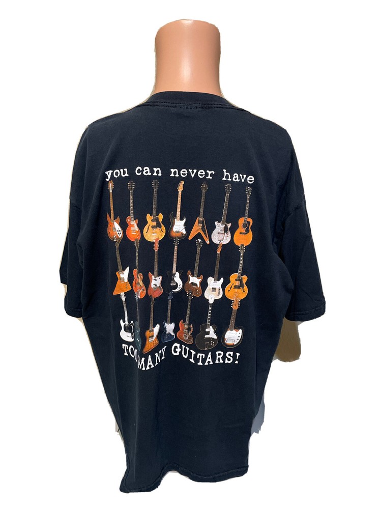 Vintage 90’s You Can Never Have Too Many Guitars Black Shirt Size XL