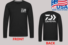 Daiwa Fishing Men’s Long Sleeve Black T-Shirt Size S to 2XL