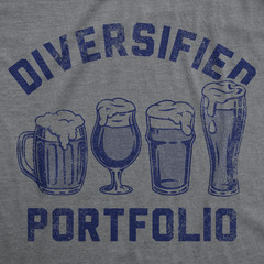 Mens Funny T Shirts Diversified Portfolio Beers Sarcastic Drinking Graphic Tee