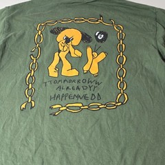 ALab Grime Military Shirt Mens Medium Green Graphic Print Long Sleeve Streetwear