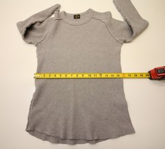 Needles Japan Raglan Thermal Waffle Knit Long Sleeve Small 34″ Chest Grey