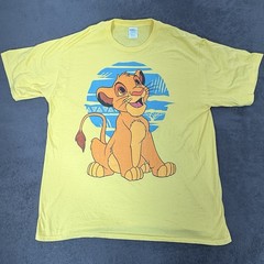 Disney The Lion King Simba Graphic T-Shirt Yellow Adult XL Port & Company Tee