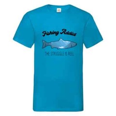 Fishing Addict The Struggle Humour Novelty T Shirt Various Colours And Sizes