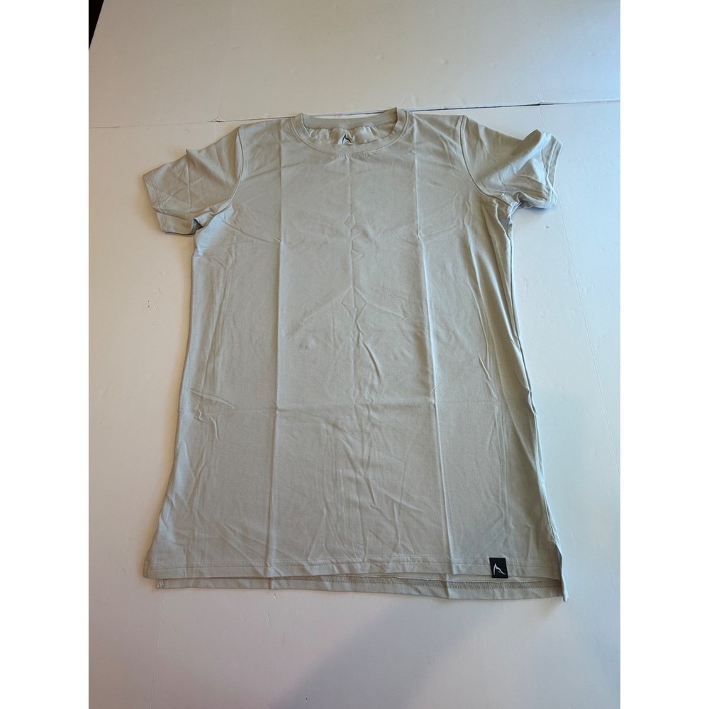 Rokwolf Mens Pima Modal Spandex Crew Neck T-Shirt Lunar Rock Size L