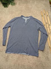 L.L.Bean River Driver Wool Henley Shirt Mens XLT Extra Large Tall Blue