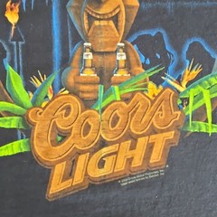 Vintage 2004Gildan Ultra Cotton Heavyweight Coors Light Tiki Graphic Tee Black M