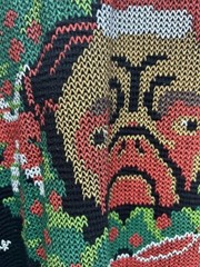 Christmas shirt Mens XL Thermal Black Bah Hum Pug Dog Humbug Long Sleeve