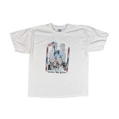 Vtg 9/11 United We Stand Tribute T-shirt Men’s XL White 2002 Memorial USA Y2K
