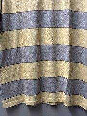 Vintage Hang Ten Striped T-Shirt Yellow Grey 70s Surf Skate Made in USA L/XL