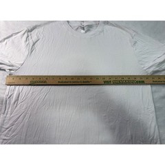 White Bamboo Cotton Blend Short Sleeve Crewneck T-Shirt Mens Large UPF 50+