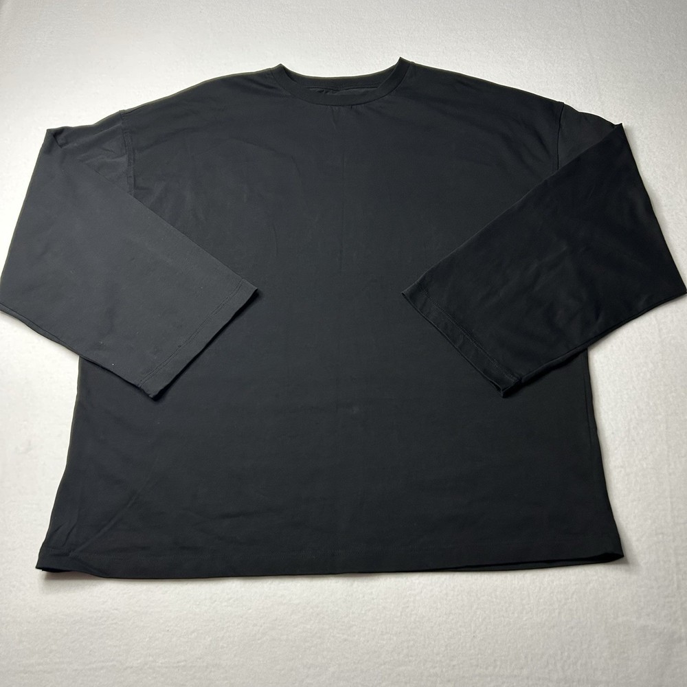 ASOS Edition Men’s Oversized Long Sleeve T-Shirt Black Boxy Crew Neck Size M