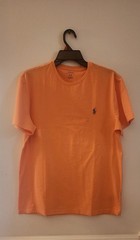 Polo Ralph Lauren Crew Neck Modern Classic-Fit T-Shirt Mens ORANGE BLUE PONY