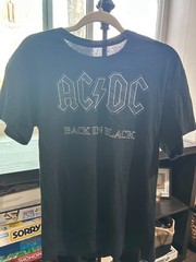 AC/DC Back In Black Band T-Shirt Black Size Med Rock Music Tee