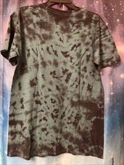 Alice in Wonderland Shirt Men Medium Green Black Tie Dye Big Chris Artwork Art