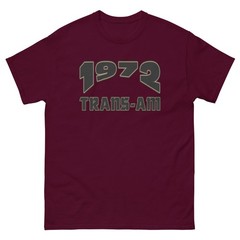 1972 TRANS-AM T SHIRT sizes Small THRU 5XL choose from 10 COLORS!