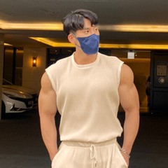 Men Sleveless Vest Tees Shirts Tank Top Casual Solid Loose Breathable Pullover