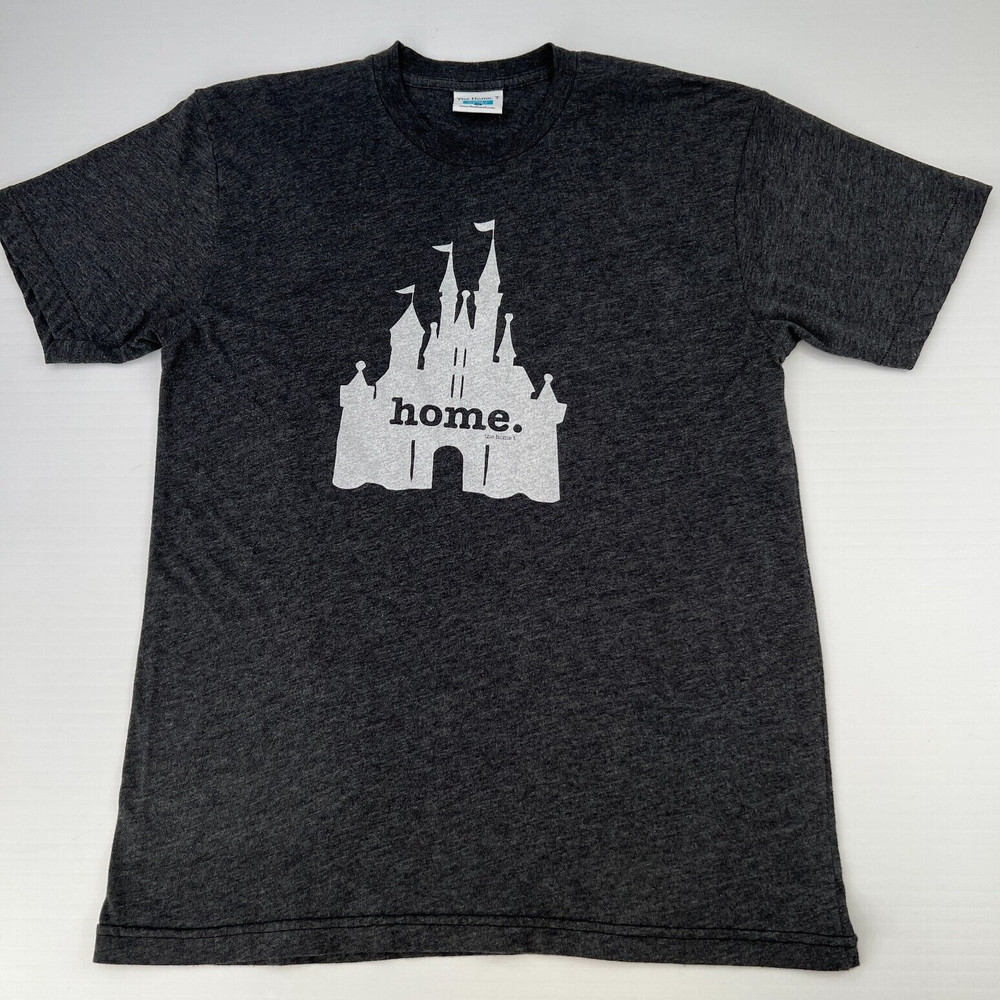 Home Shirt Men Medium Castle Spell Out Travel Magic Work Party Run Gym USA Ex