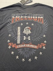 New Under Armour Freedom Tee Mens Sz Large Retro Distressed USA Lightweight