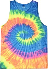 Unisex Tie Dye Tank Top Sleeveless 100% Cotton Summer Beach Shirt Hand Dyed