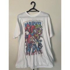 Marvel Comics Graphic T-Shirt Mens 2XL White Avengers Spider-Man Hulk Thor Tee