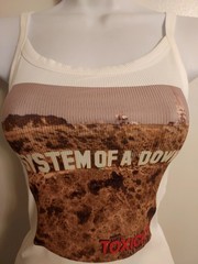 System of a Down tank top Toxicity For Crop Add Note hand album Shirt XXs-2x