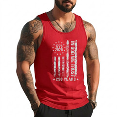 in God We Trust 250 Years Patriotic Freedom USA Flag Vintage Tank Top