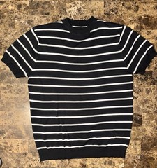 Men’s Striped Knit- Crew Neck T-shirt Medium Size