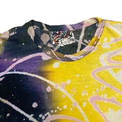 VTG Climate Colorful Tie Dye Scribble Art AOP Boxy T-Shirt L Single Stitch