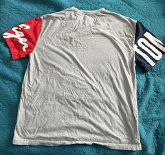 Tommy Hilfiger Gray and Red And Blue 1990’s Oversized Men’s Shirt Size Medium