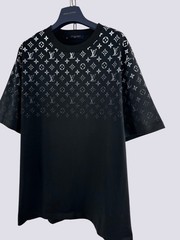 Louis Vuitton LV Monogram Logo Gradient Cotton Crewneck T-Shirt Black Size M