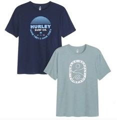 2-Pack HURLEY Men’s Classic Graphic Tee T-Shirt DARK BLUE/BLUE Logo Cotton New