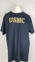USMC Marine Corps Mens Black Graphic Print T Shirt Sz XL